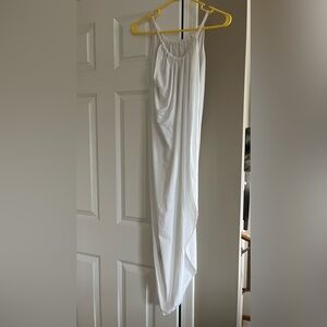 White high neck dress